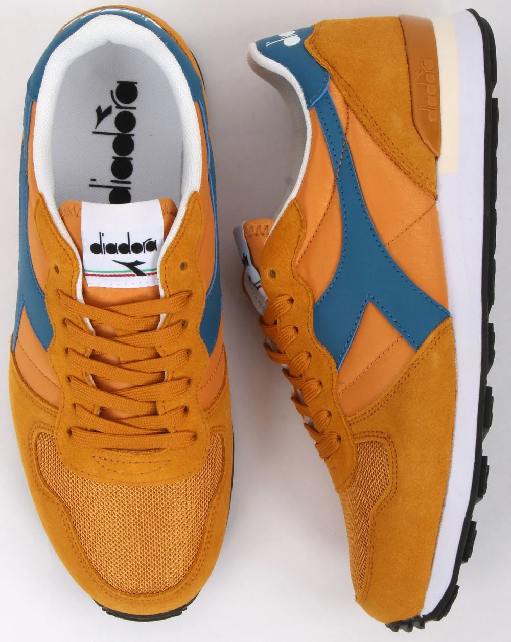 Diadora Camaro Trainers Golden yellow/ Blue - Image 2