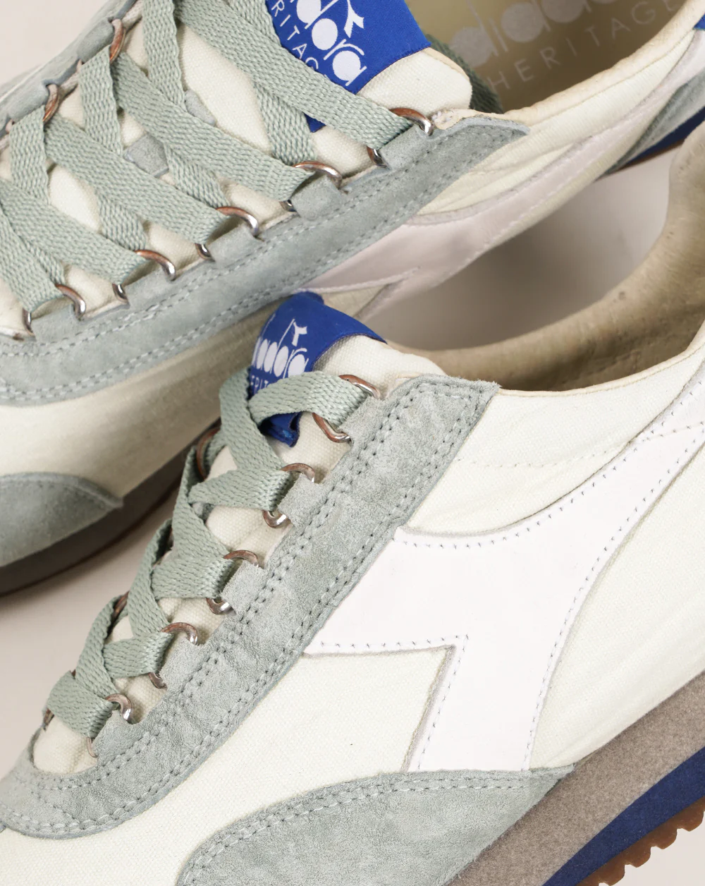 Diadora Equipe Canvas Stone Wash EVO Trainers Bluewash - Image 4