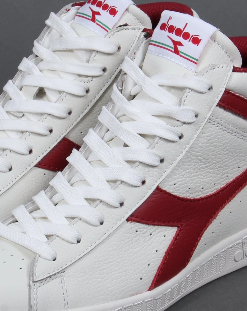 Diadora Game High Waxed Trainers White/Chili Peppers - Image 2