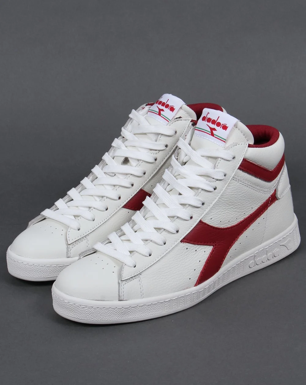 Diadora Game High Waxed Trainers White/Chili Peppers - Image 3