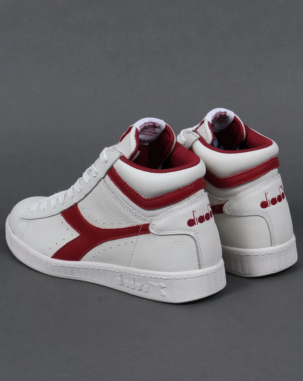 Diadora Game High Waxed Trainers White/Chili Peppers - Image 4