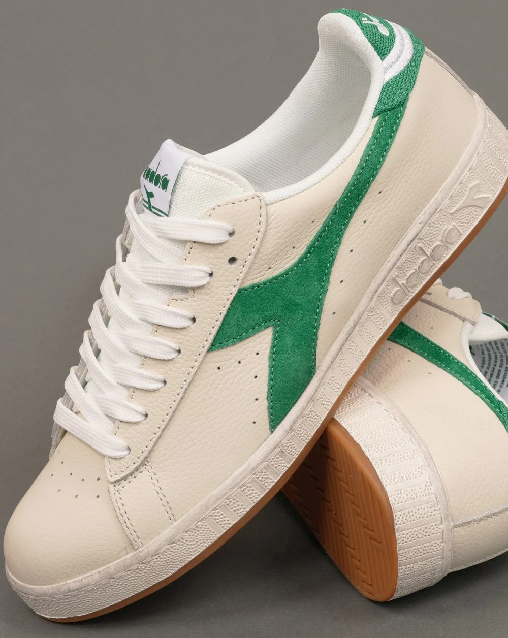 Diadora Game Low Waxed Jersey Trainers Off White / Green - Image 2