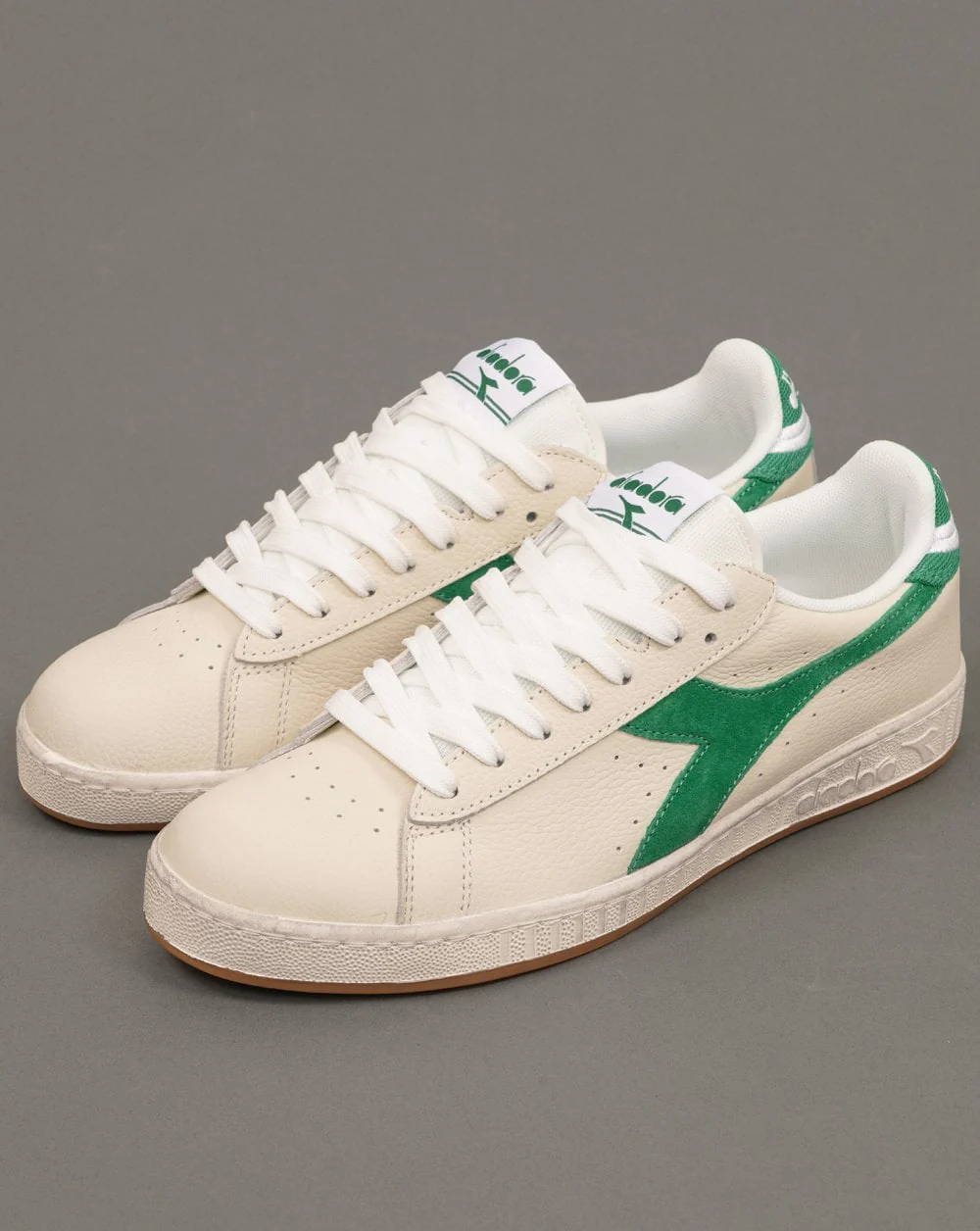 Diadora Game Low Waxed Jersey Trainers Off White / Green - Image 3