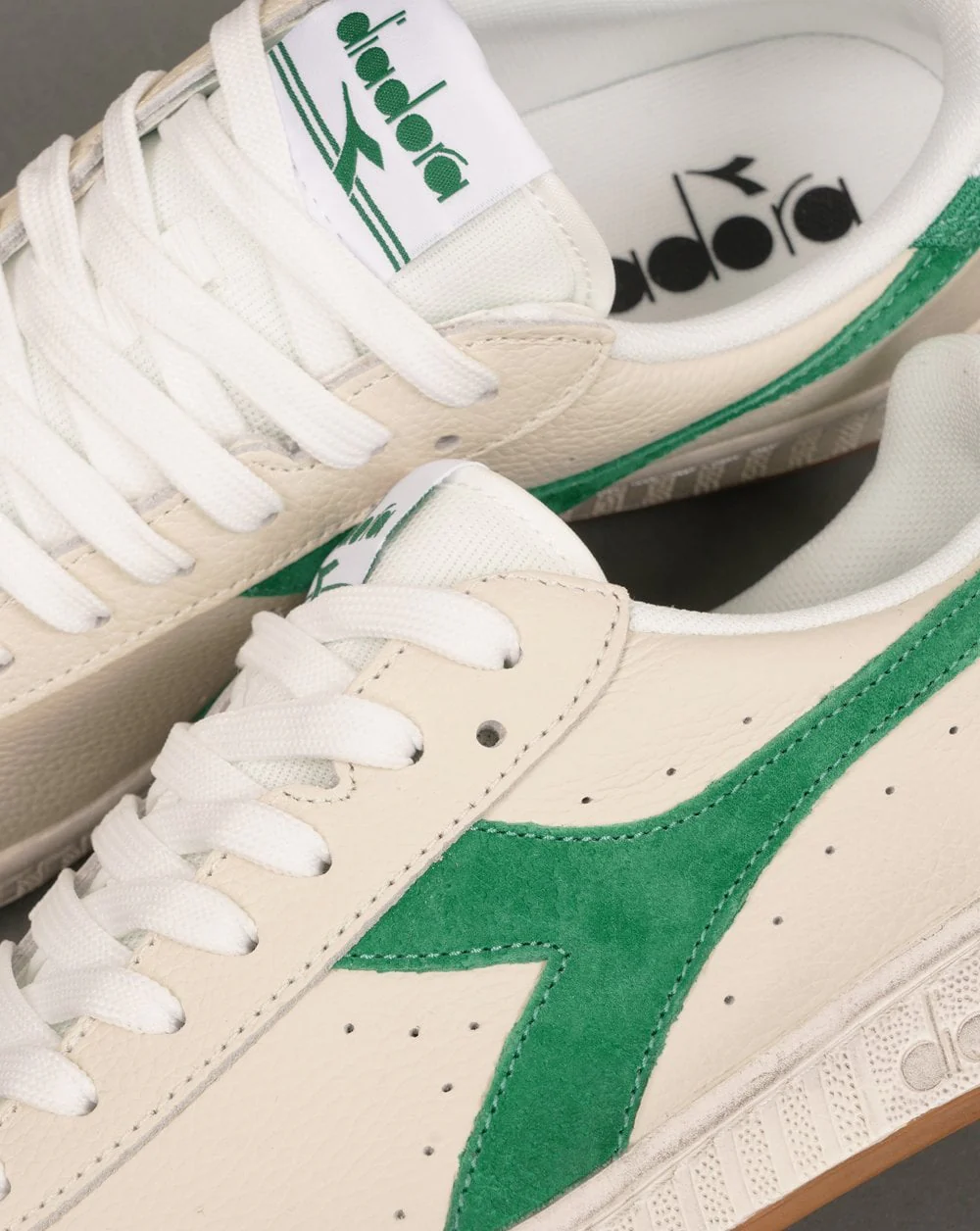 Diadora Game Low Waxed Jersey Trainers Off White / Green - Image 4