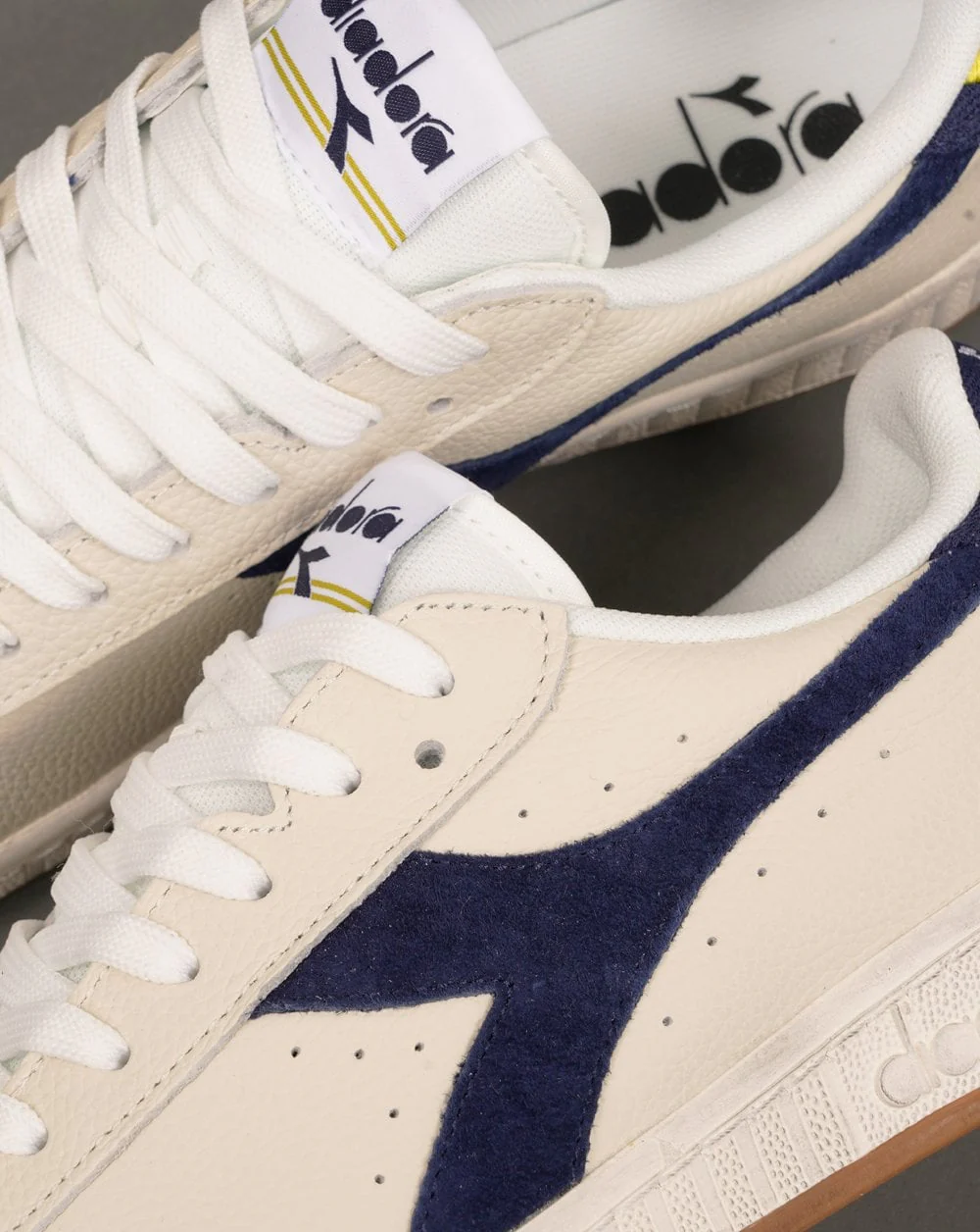 Diadora Game Low Waxed Jersey Trainers Off White / Navy - Image 4