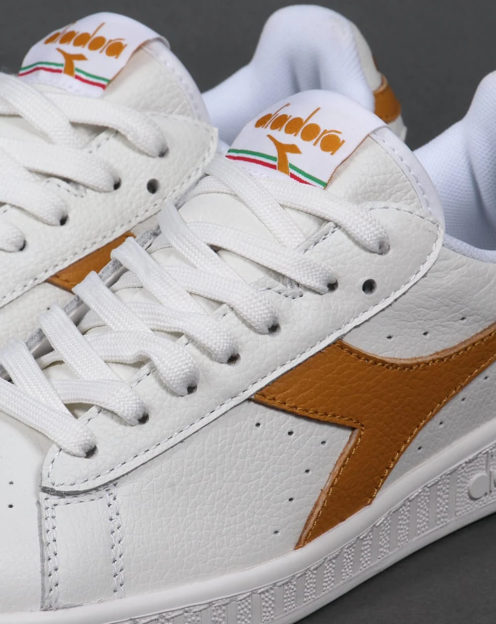 Diadora Game Low Waxed Trainers White/Amber Gold - Image 4