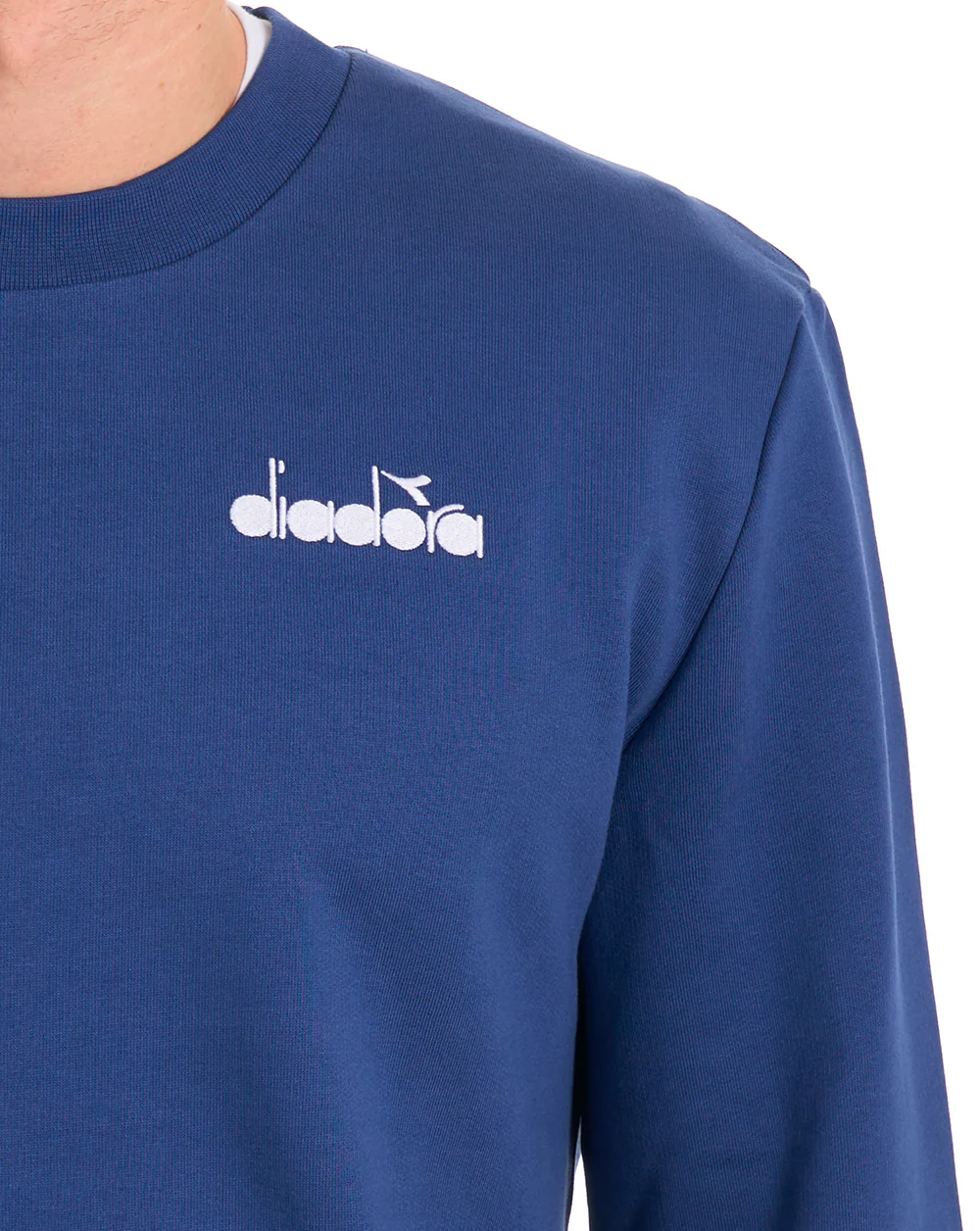 Diadora Logo Crew Sweatshirt Navy Peony - Image 3