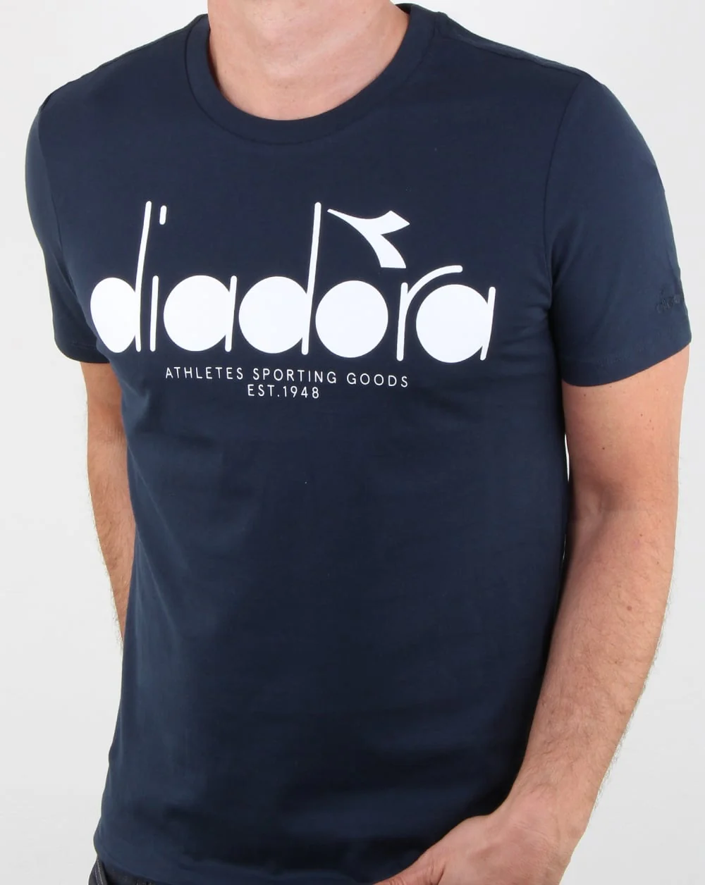 Diadora Logo T-shirt Blue Denim - Image 3