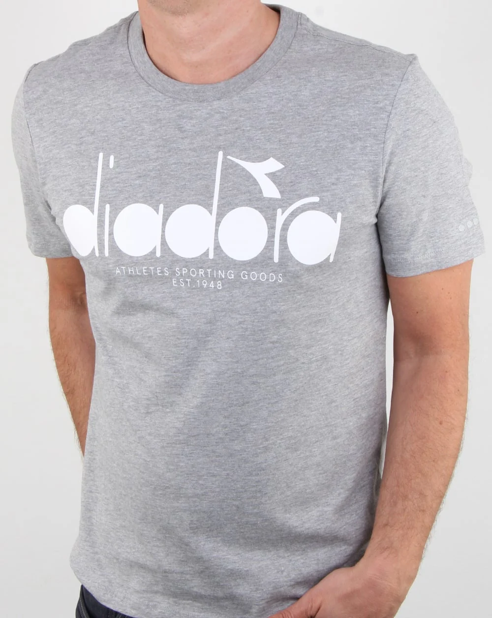Diadora Logo T-shirt Grey Melange - Image 3