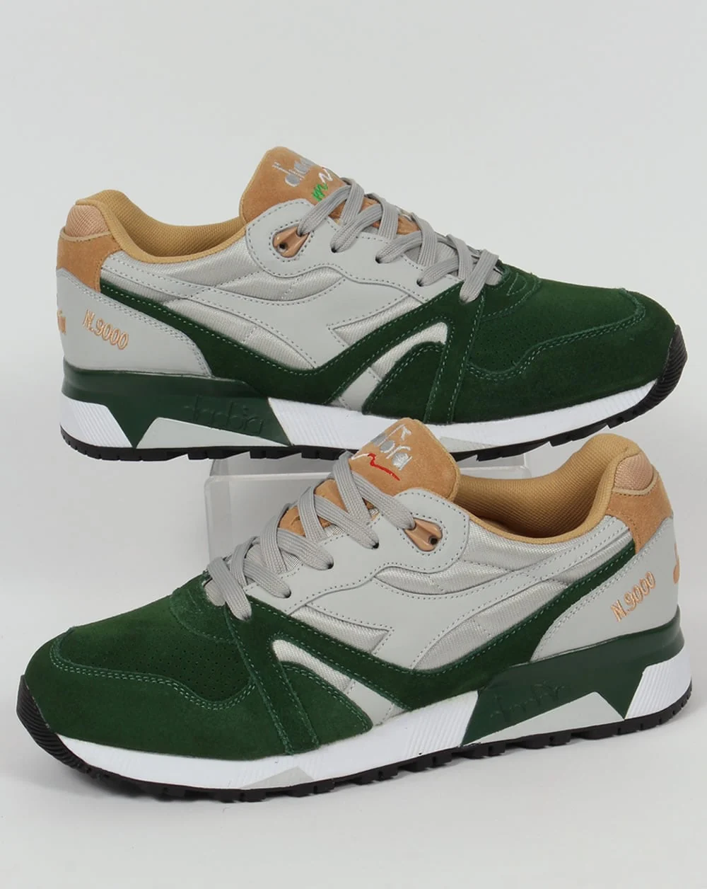 Diadora N9000 Double L Trainers Grey/Green