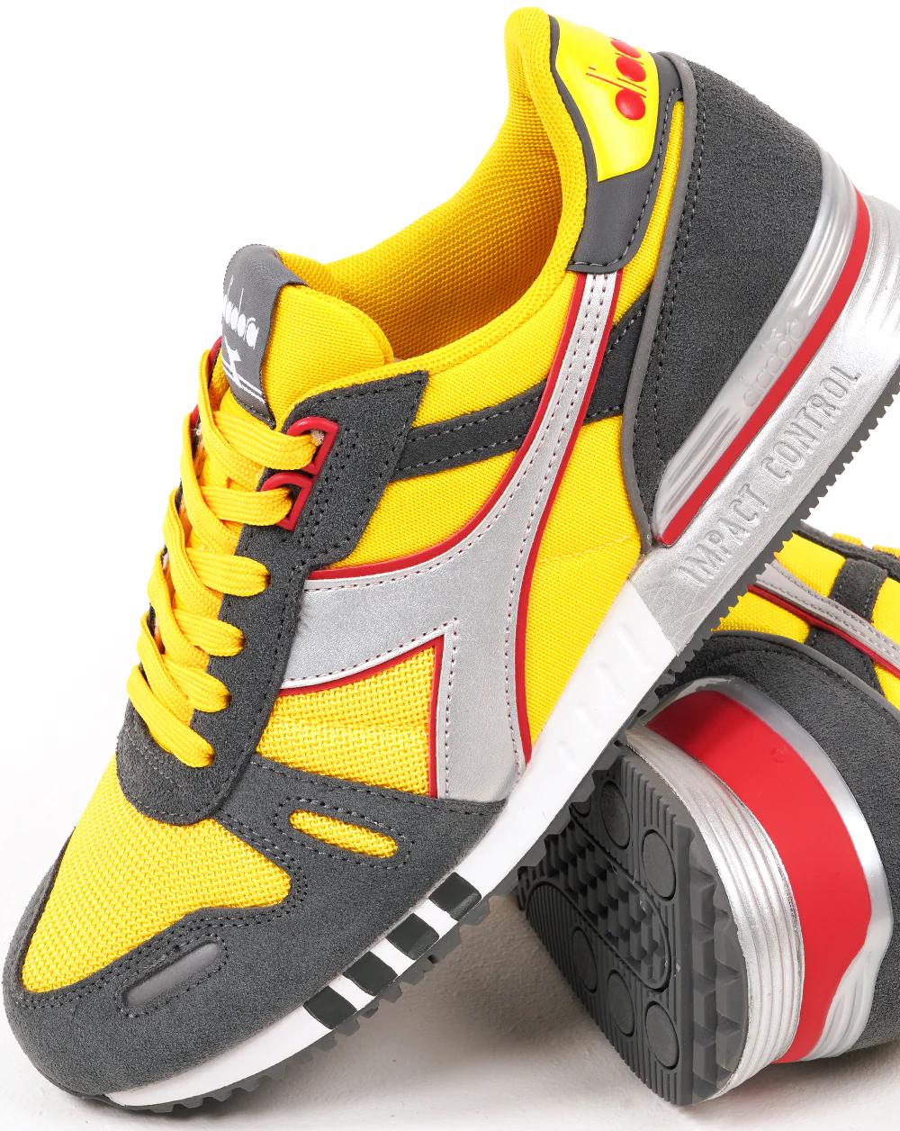 Diadora Titan Seb Trainer Yellow / Silver Grey - Image 2