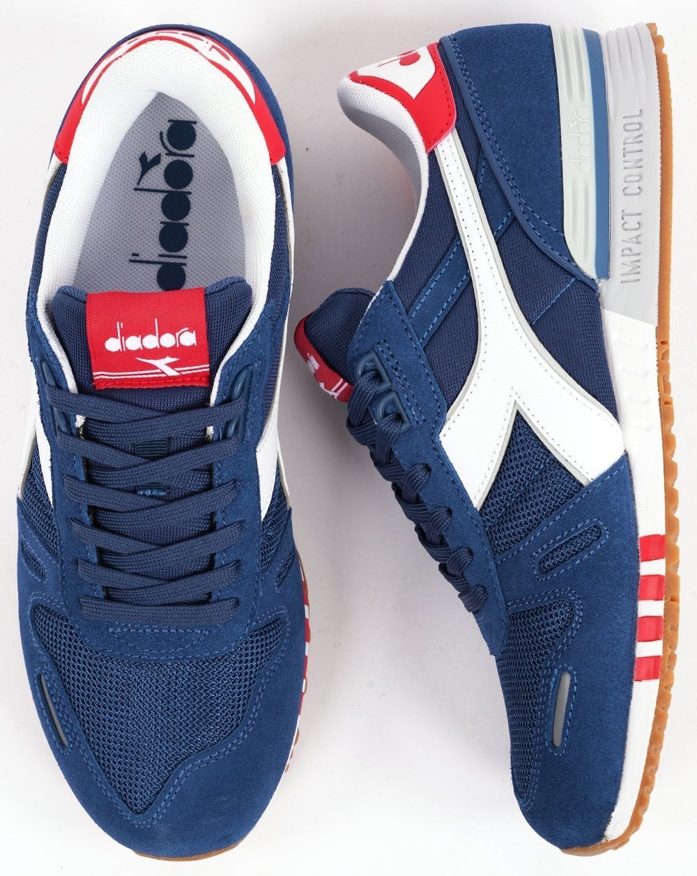 Diadora Titan Trainers True Navy White Red - Image 4