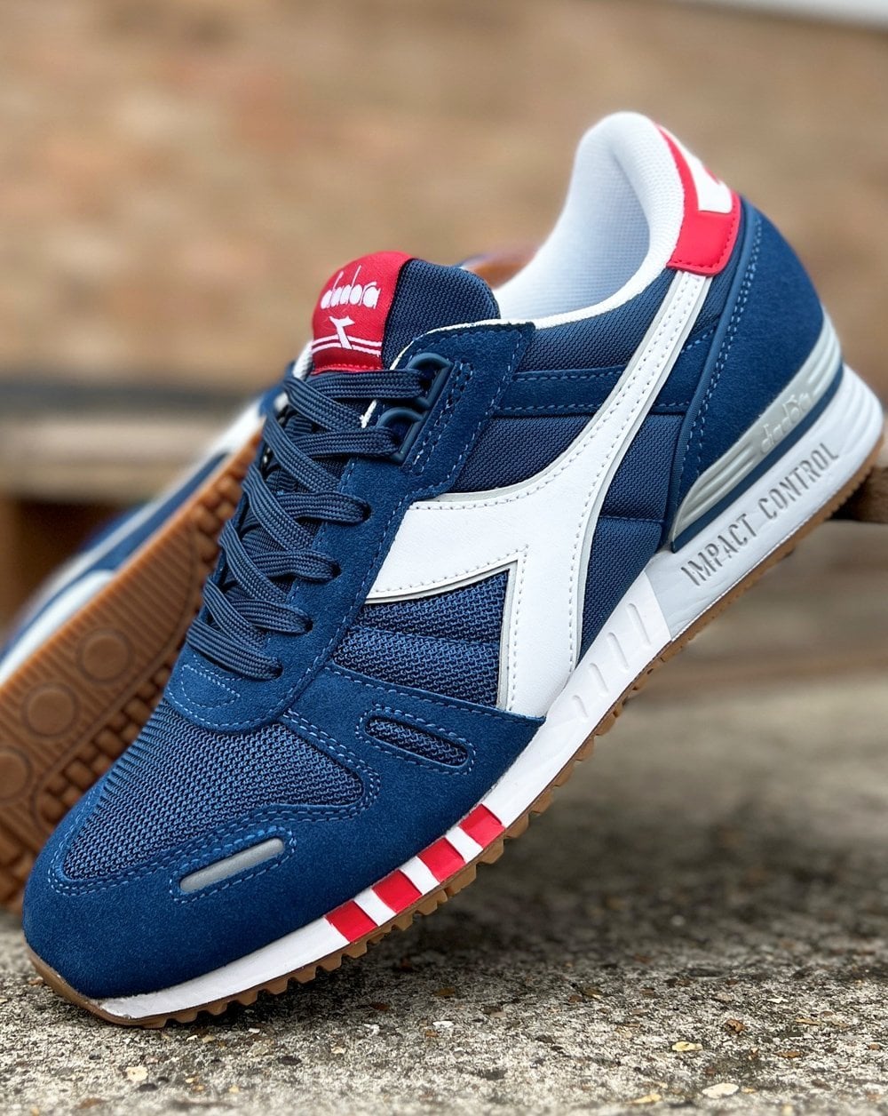 Diadora Titan Trainers True Navy White Red - Image 5
