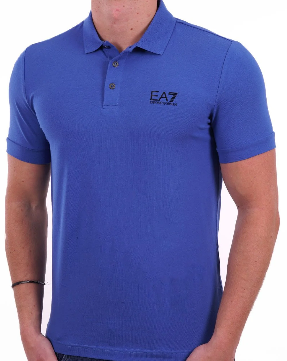 EA7 Classic Polo Shirt Cobalt Blue - Image 3