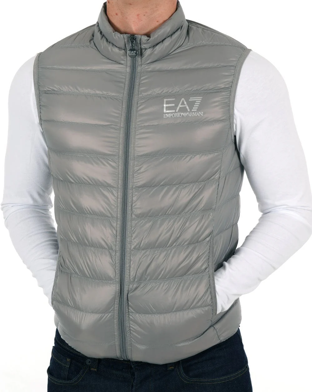 EA7 Core Logo Down Vest Grey - Image 2