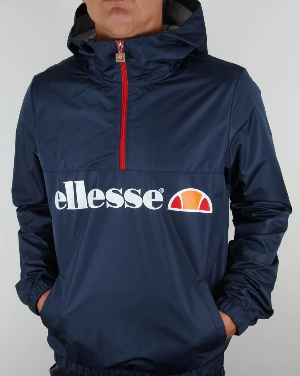 Ellesse 1/2 Zip Hooded Jacket Navy - Image 3