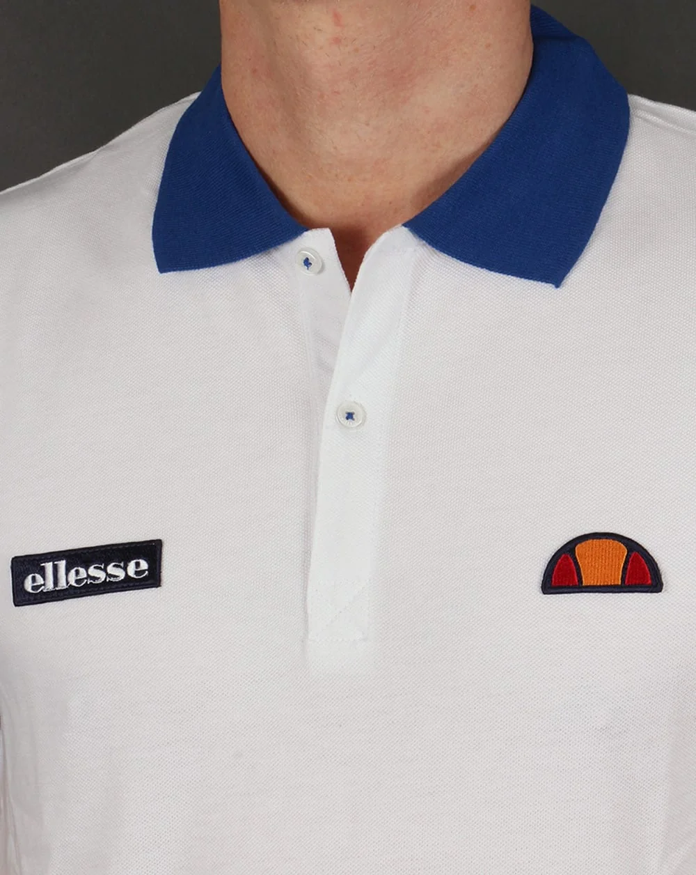 Ellesse 80s Collar Polo Shirt White - Image 2
