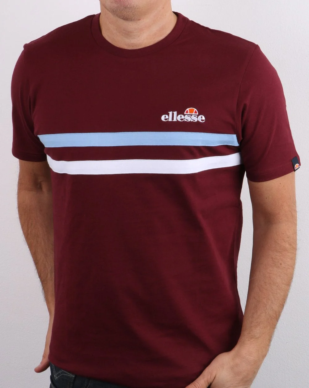 Ellesse Aprisio T Shirt Burgundy/Sky/White - Image 3