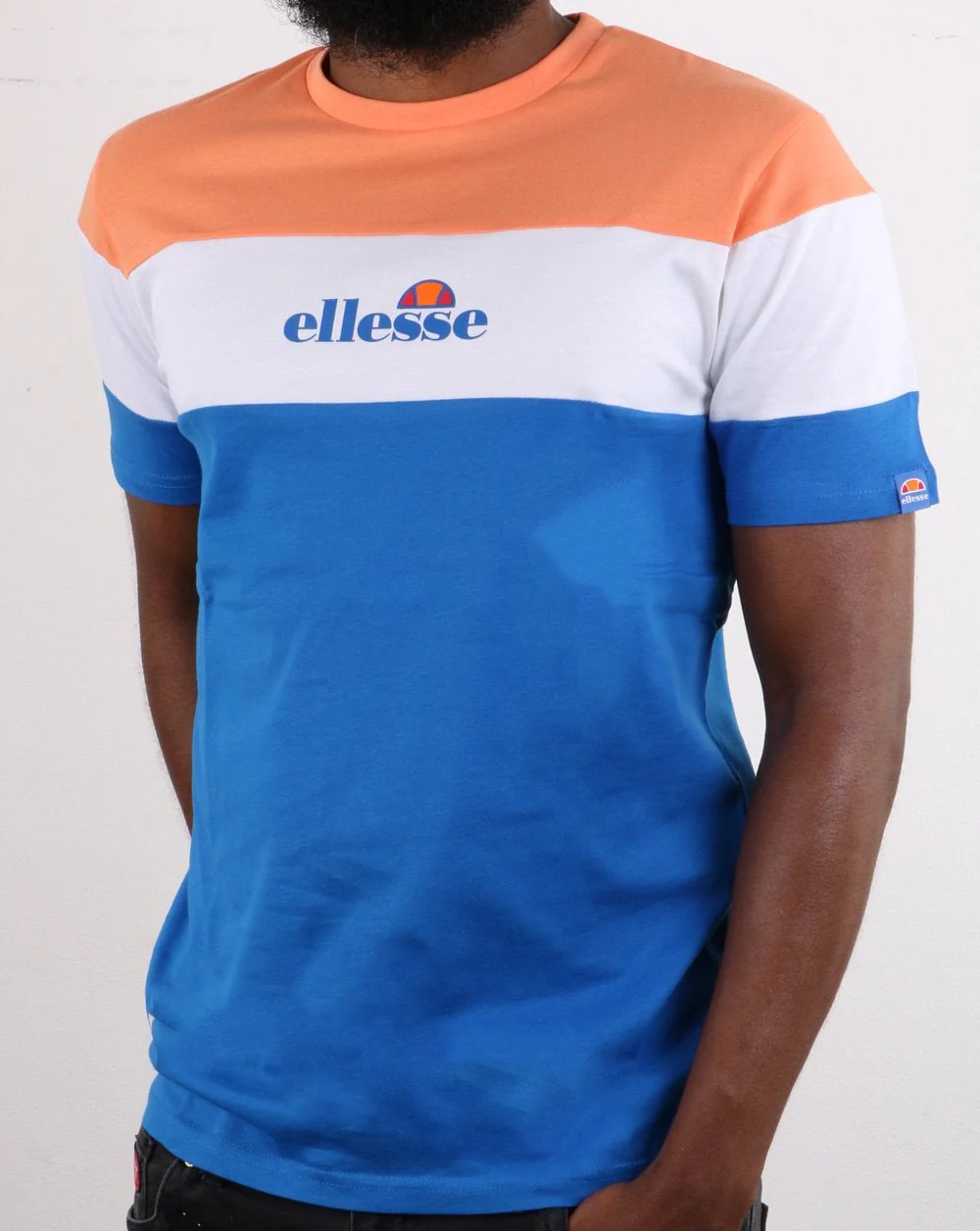 Ellesse Block T-Shirt Coral, White, Blue - Image 2