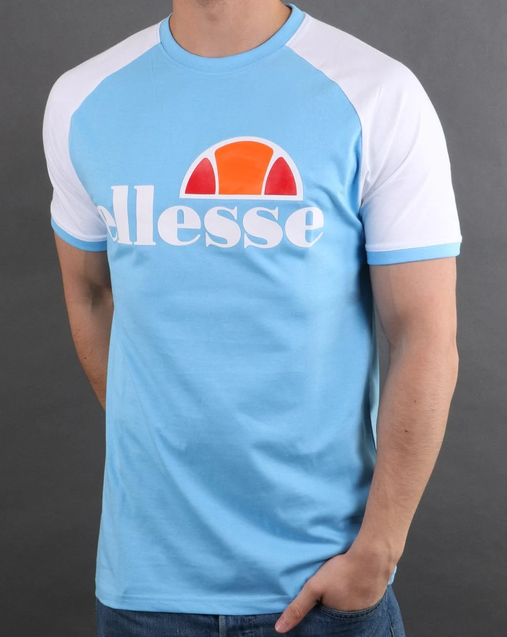 Ellesse Cassina T Shirt Sky Blue/White - Image 2