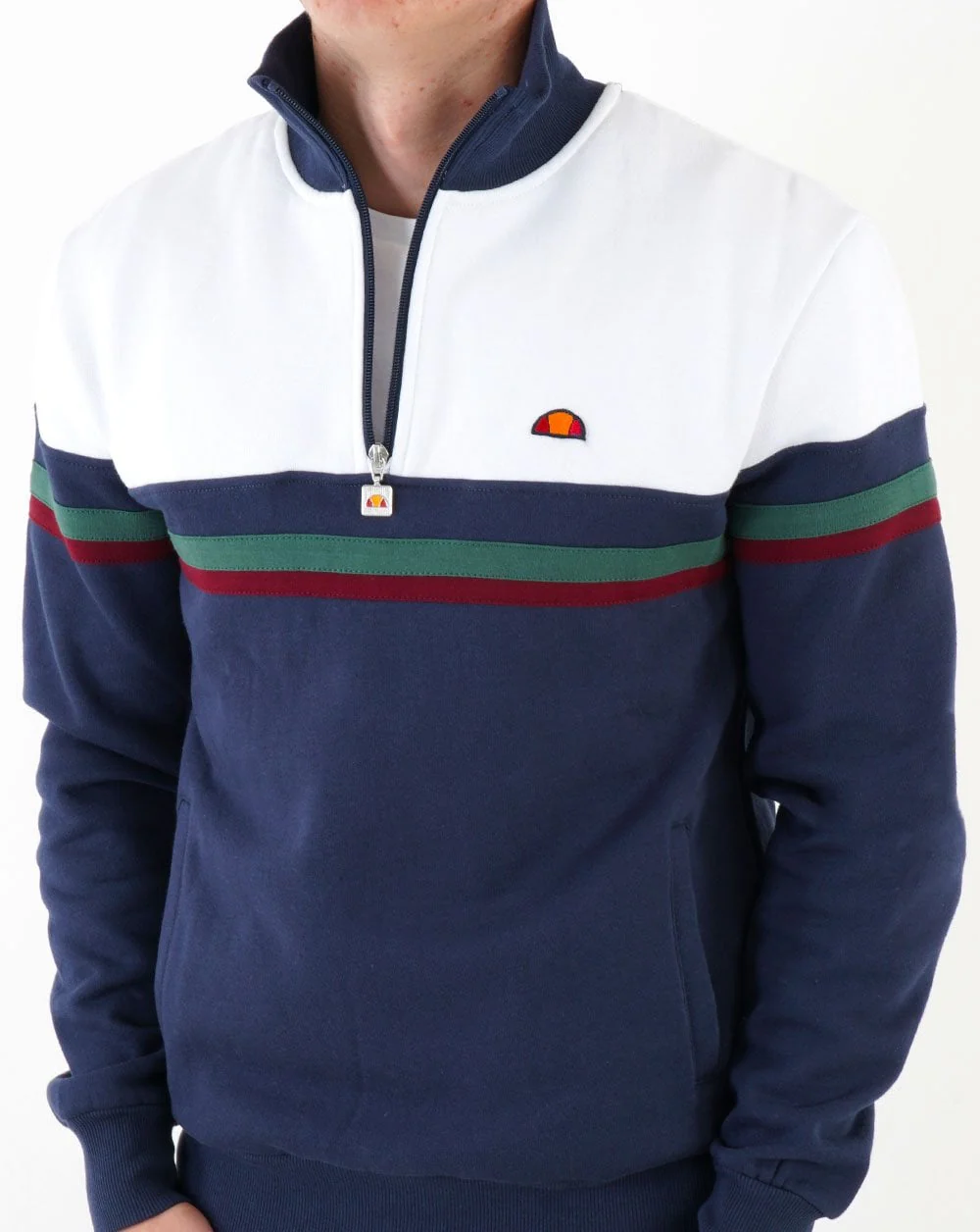 Ellesse Causa Zip Sweater Navy/White - Image 4