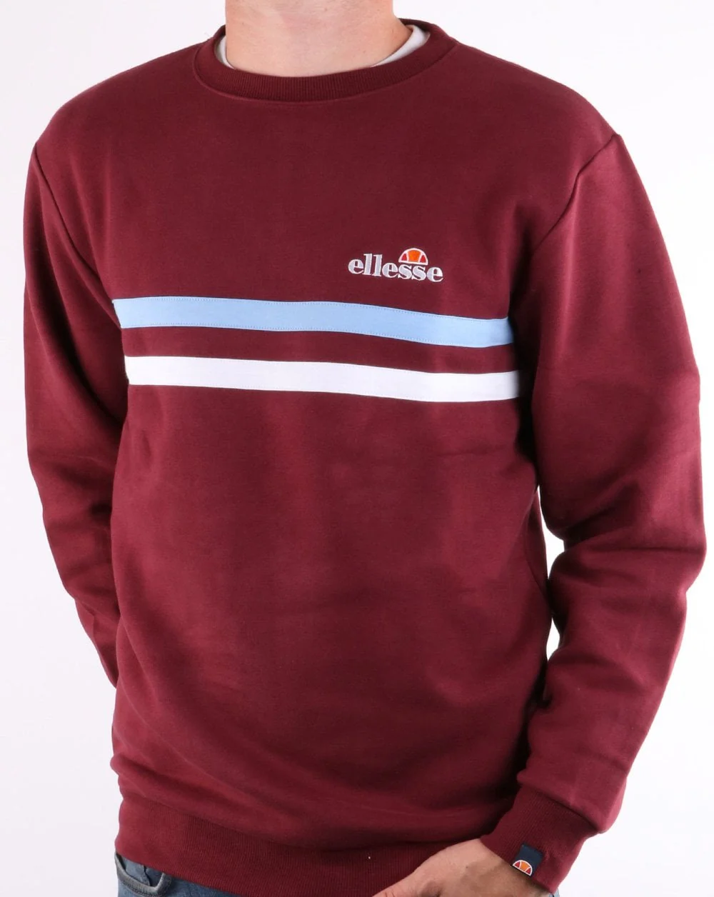 Ellesse Erminion Sweatshirt Burgundy/Sky/White - Image 2