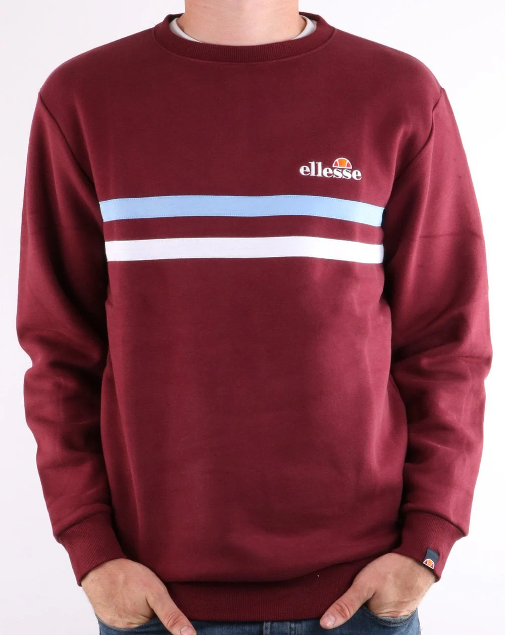 Ellesse Erminion Sweatshirt Burgundy/Sky/White - Image 3