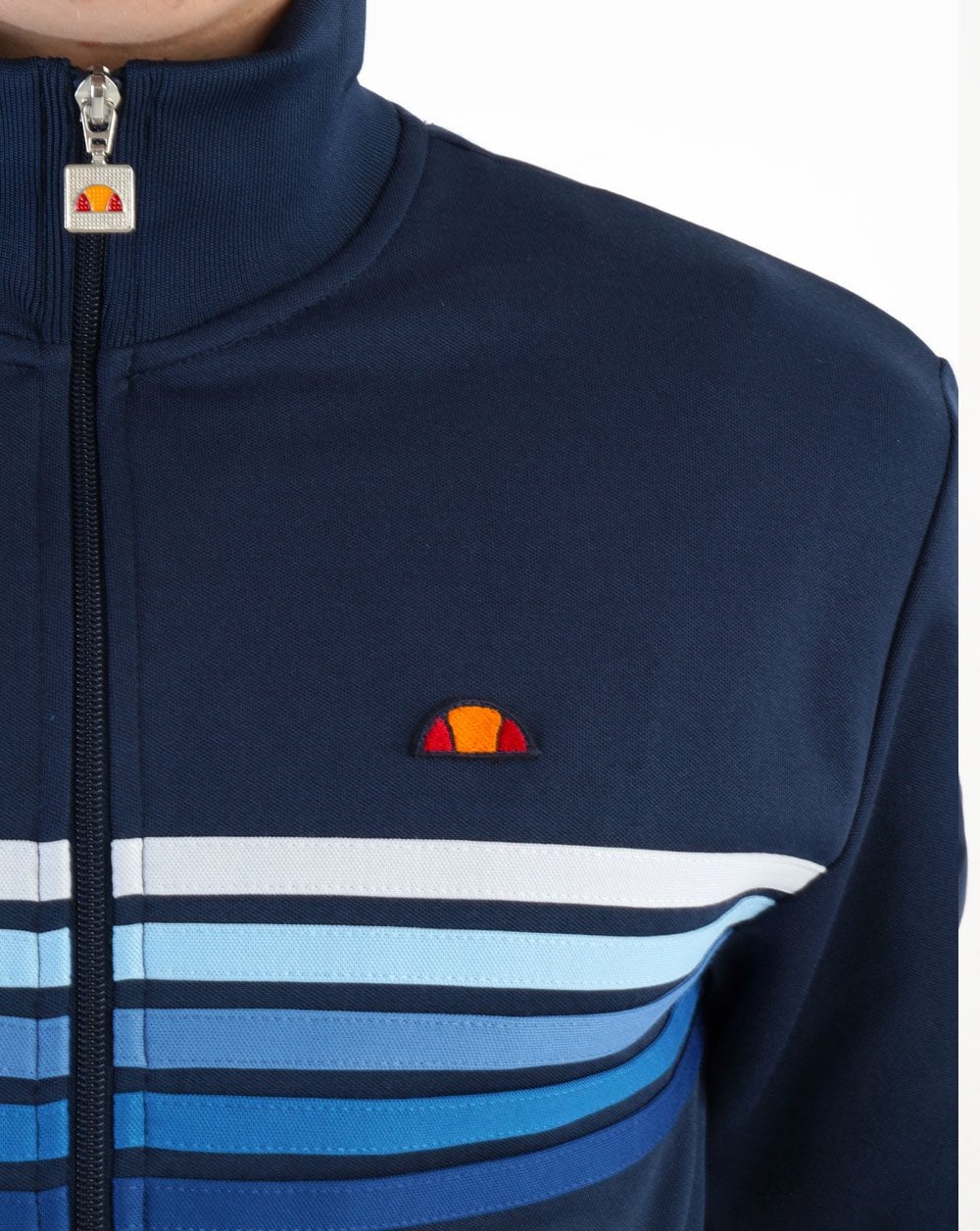 Ellesse Faded Multi Stripe Track Top Navy - Image 3