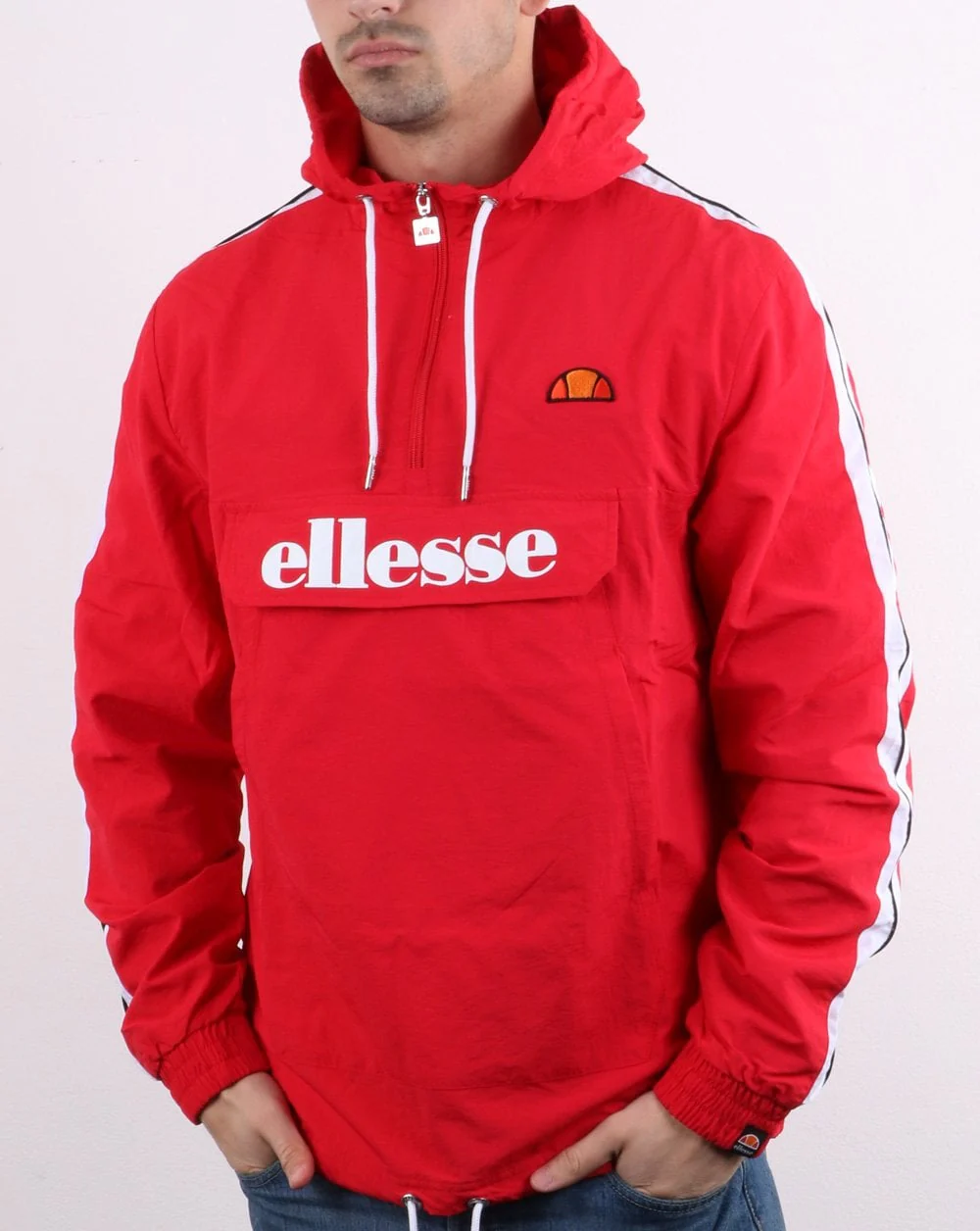 Ellesse Fighter Quarter Zip Jacket Red