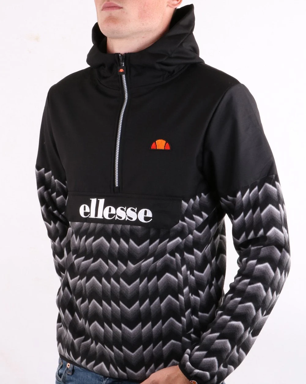 Ellesse Fleece Jacket Black/Grey - Image 3