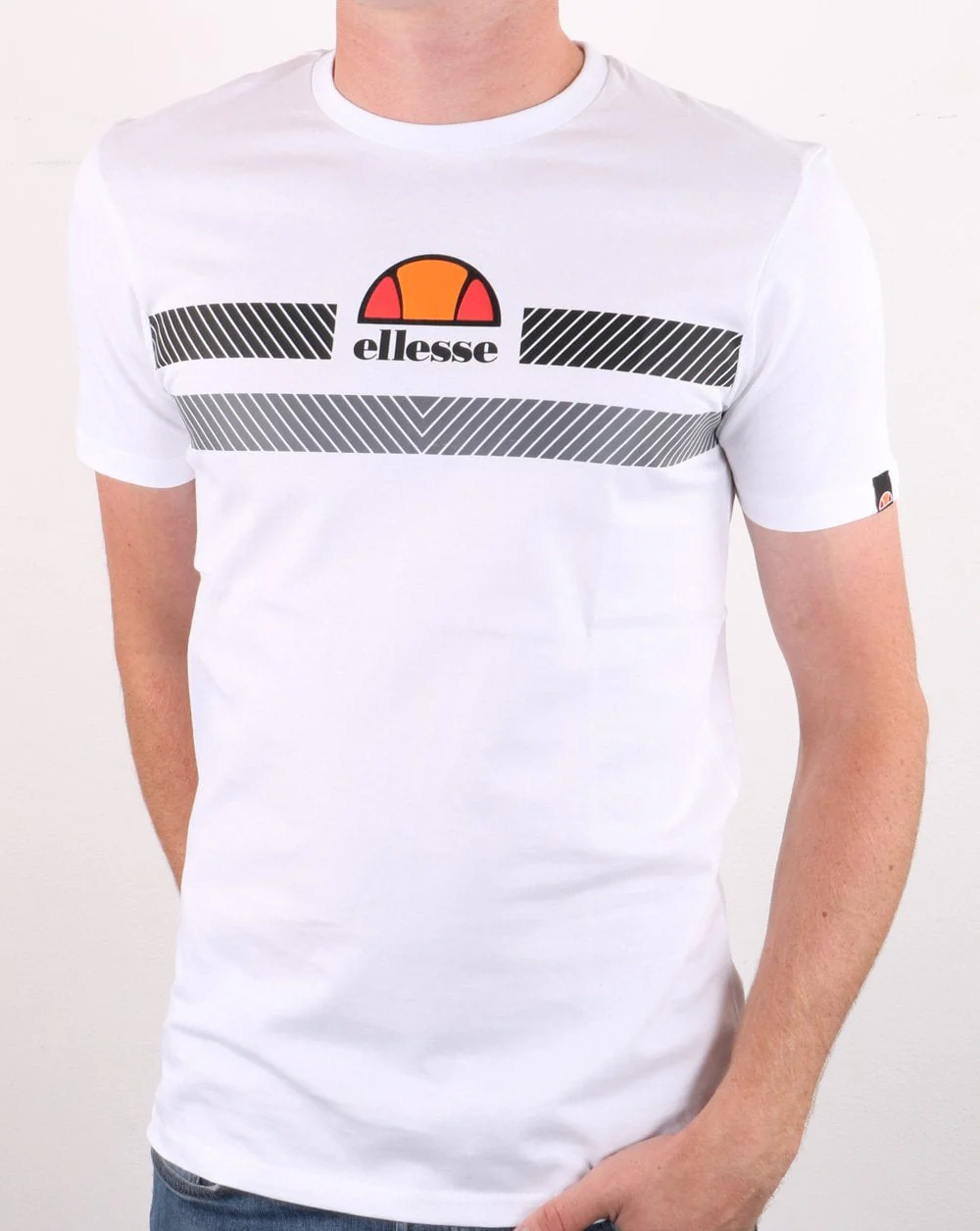 Ellesse Glisenta T Shirt White/Black/Grey - Image 2