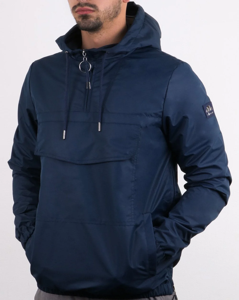 Ellesse Italia Qtr Zip Pouch Jacket Navy - Image 3