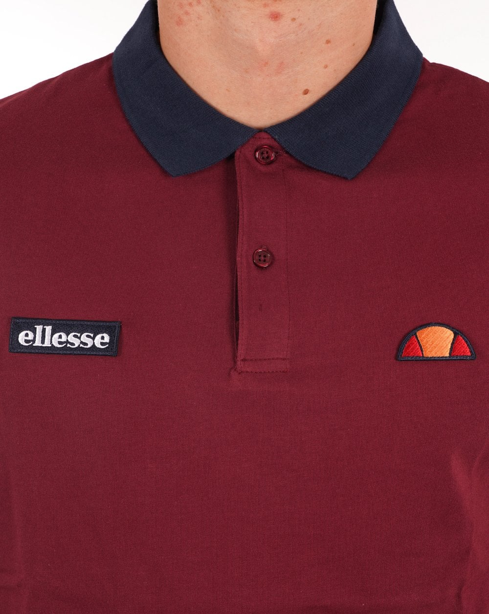 Ellesse Lessepsia Polo Shirt Burgundy/Navy - Image 2