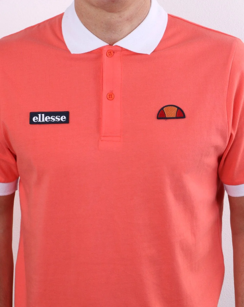 Ellesse Lessepsia Polo Shirt Coral/White - Image 4