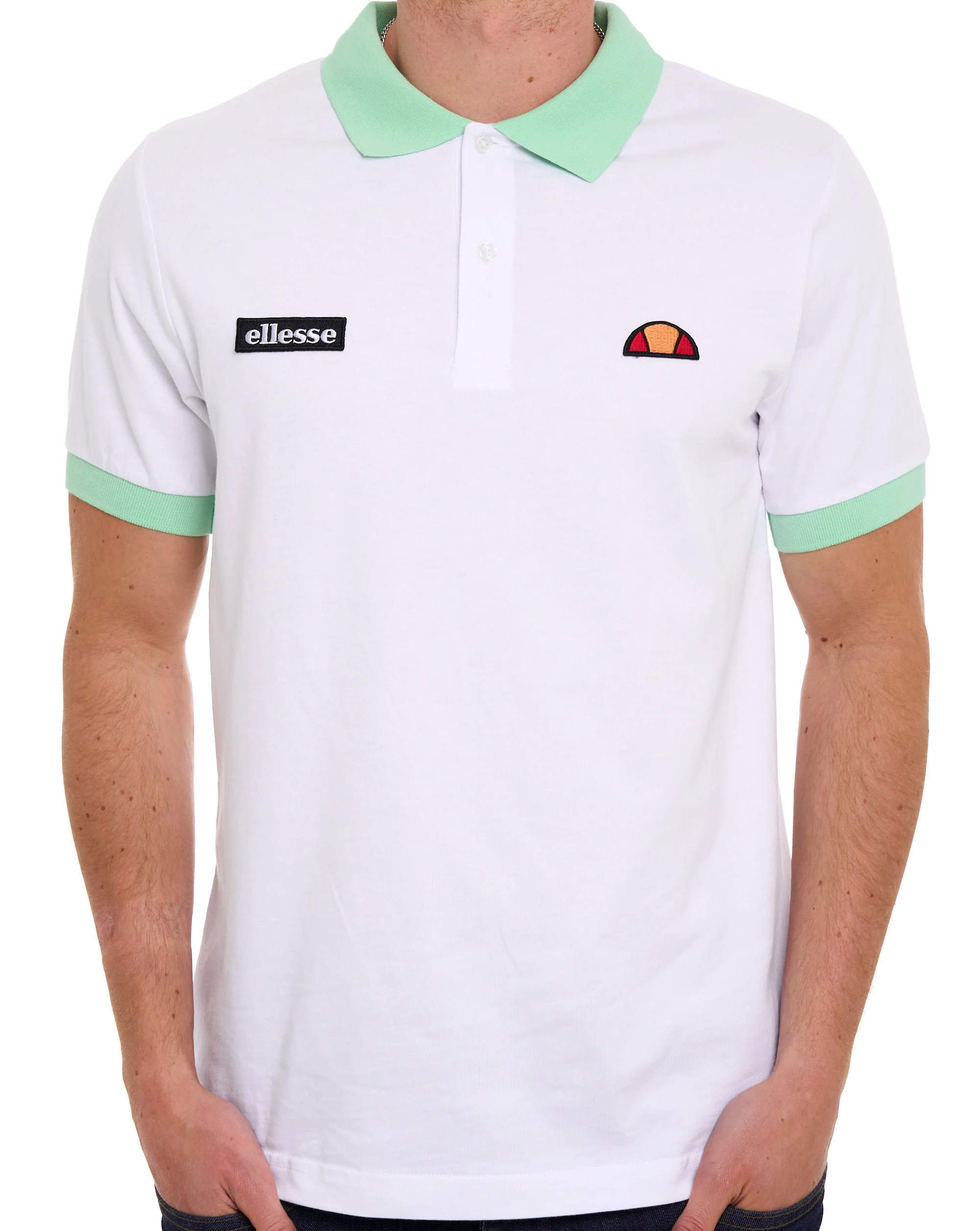 Ellesse Lessepsia Polo Shirt White/Light Green