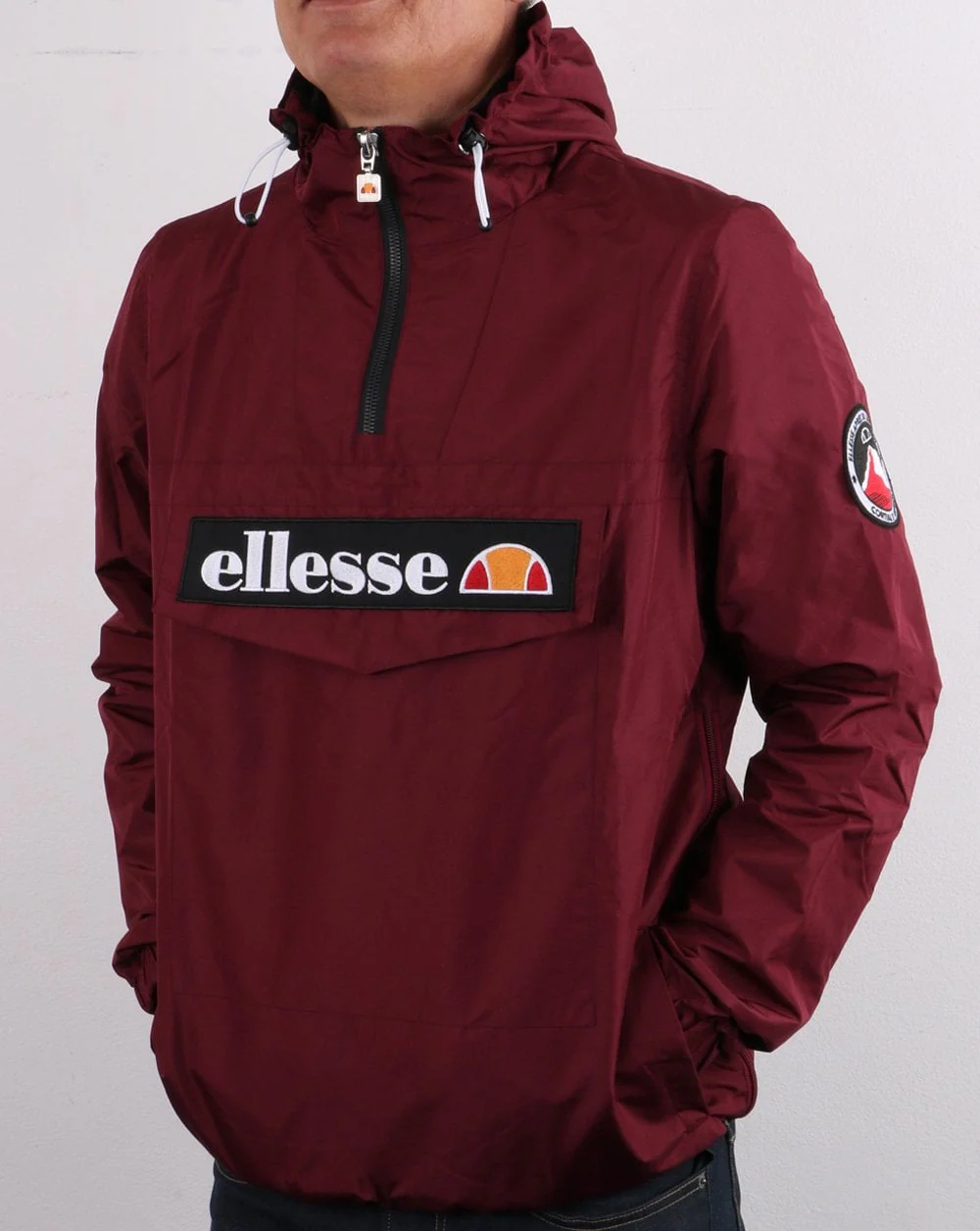 Ellesse Quarter Zip Jacket Burgundy - Image 2