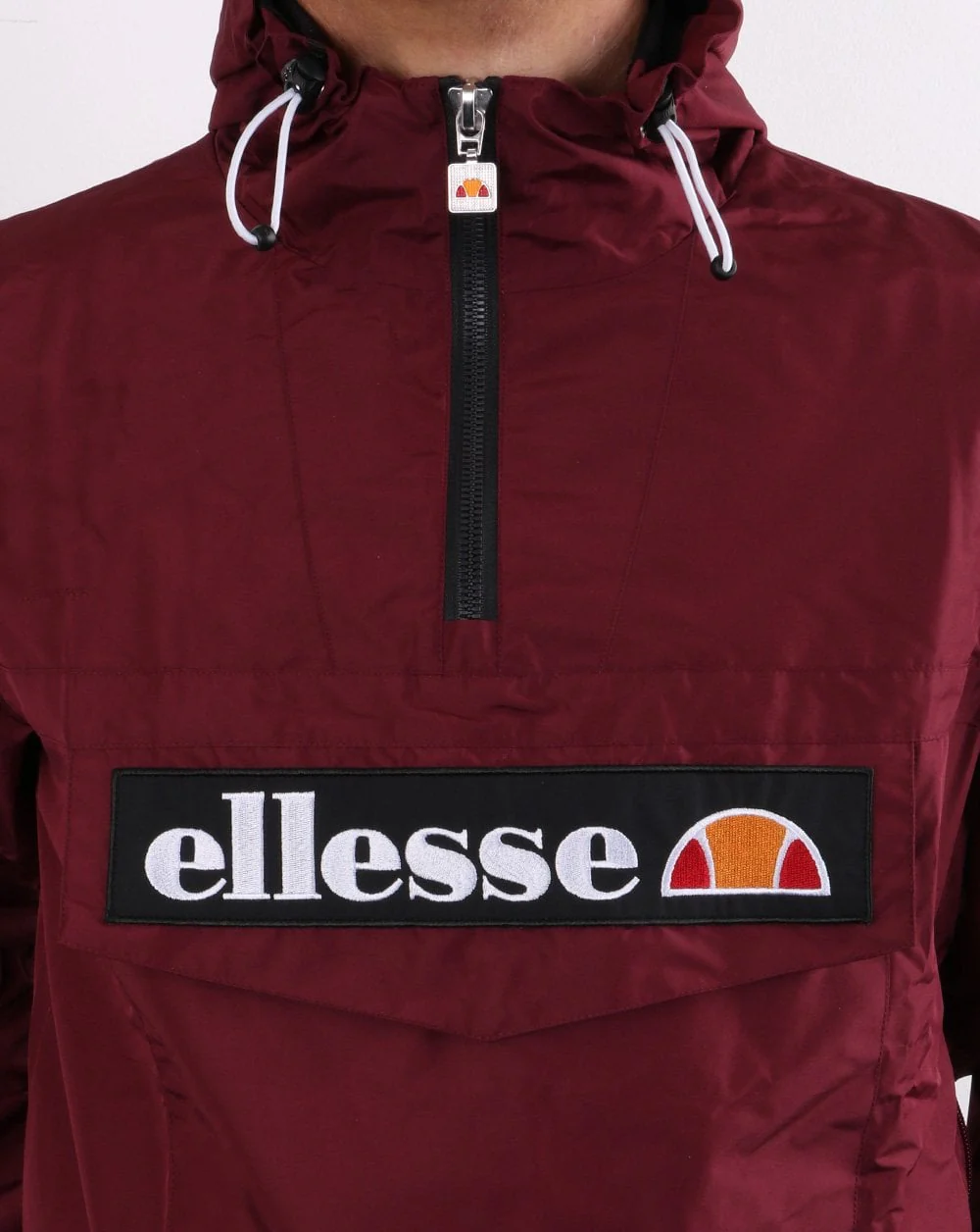 Ellesse Quarter Zip Jacket Burgundy - Image 3
