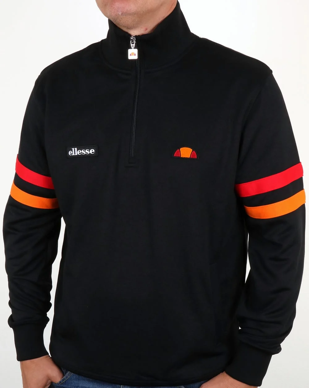 Ellesse Quarter Zip Roma Track Top Black