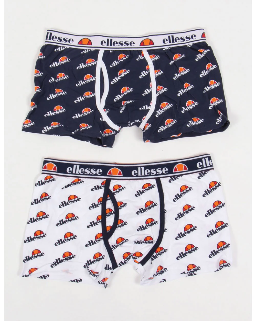 Ellesse Reno Logos Boxer Shorts Twin Pack Navy/white