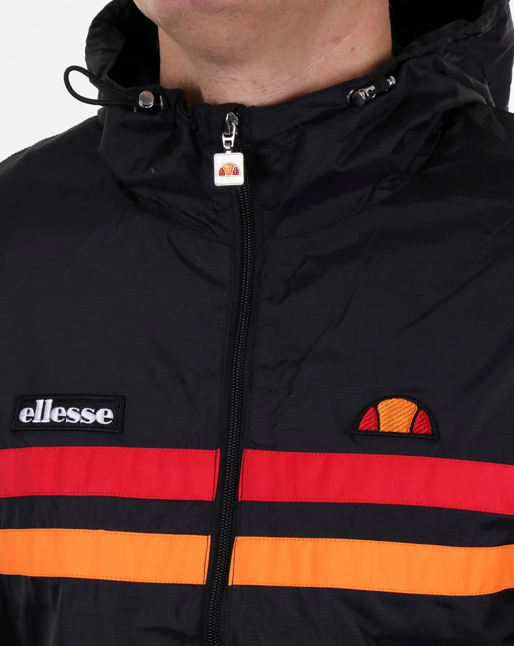 Ellesse Rimini Striped Rain Jacket Black/orange - Image 2