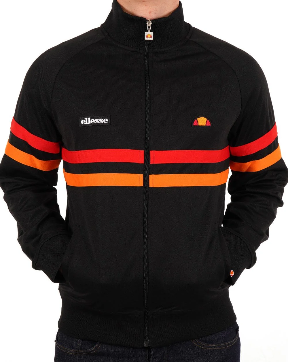 Ellesse Rimini Track Top Black Red Orange - Image 2
