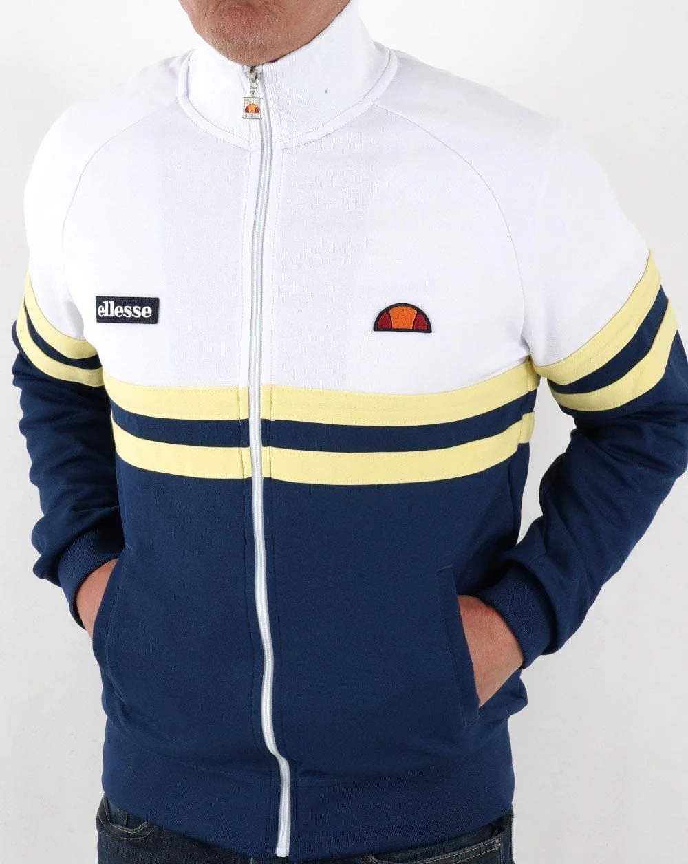 Ellesse Rimini Track Top White/Blue/Yellow - Image 3
