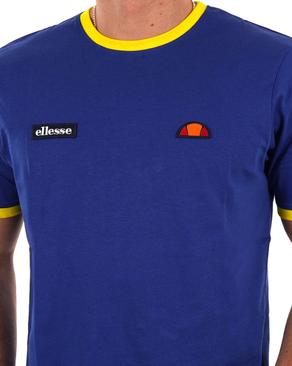 Ellesse Ringer T Shirt Blue/Yellow - Image 2