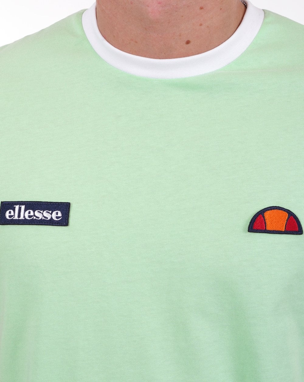 Ellesse Ringer T Shirt soft Green White - Image 2