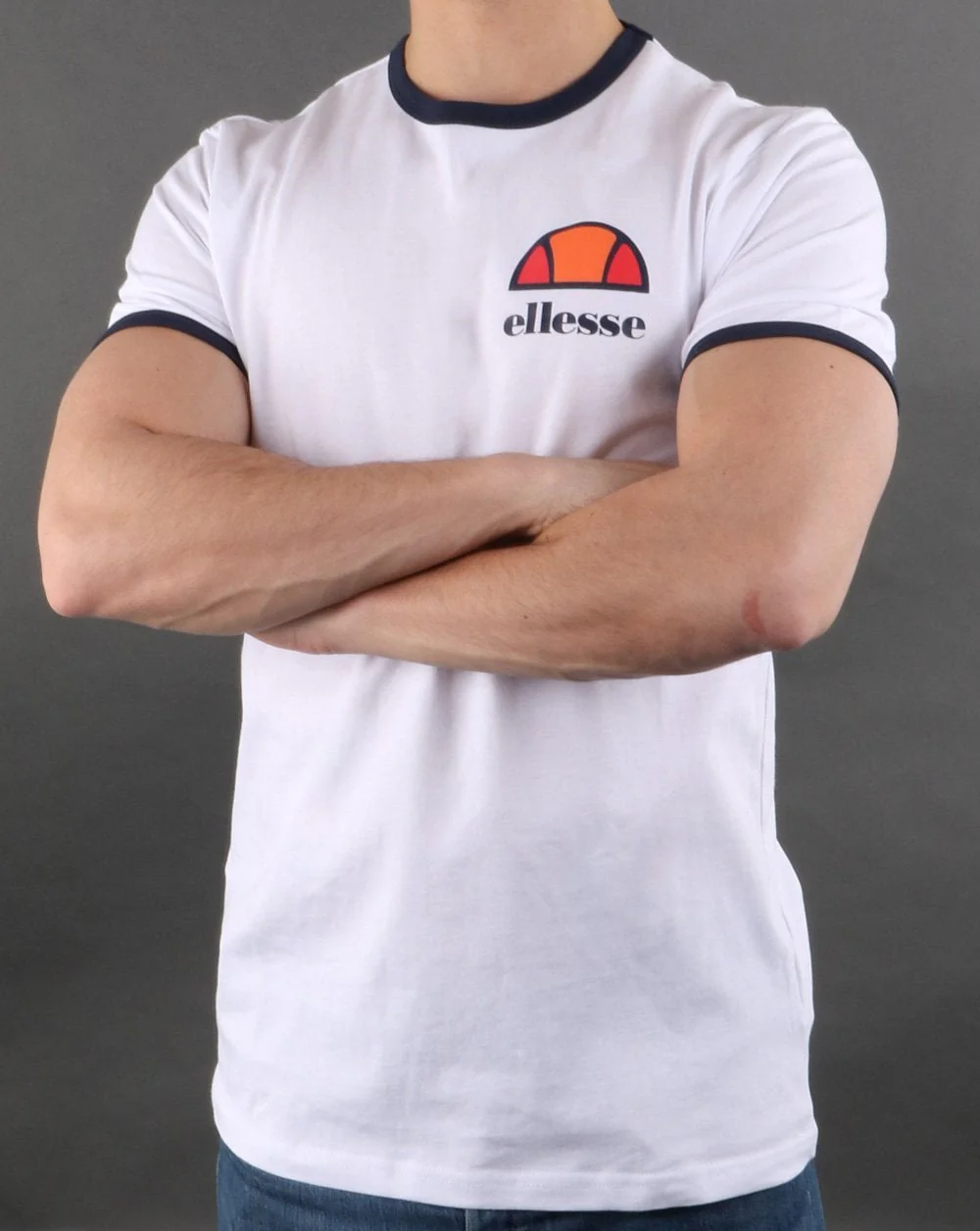 Ellesse Ringer T Shirt White - Image 3