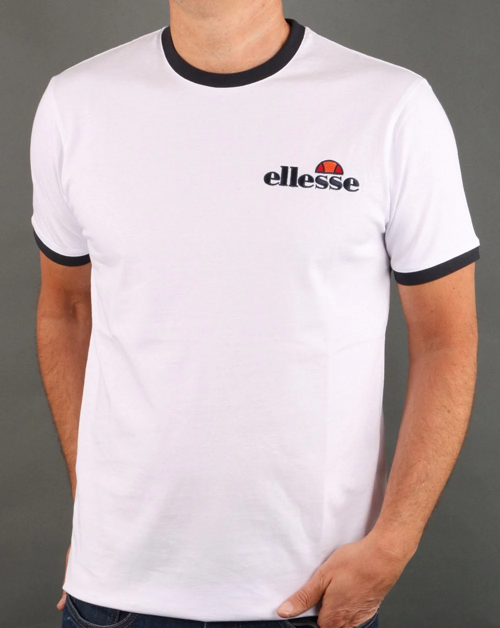 Ellesse Ringer T Shirt White - Image 2