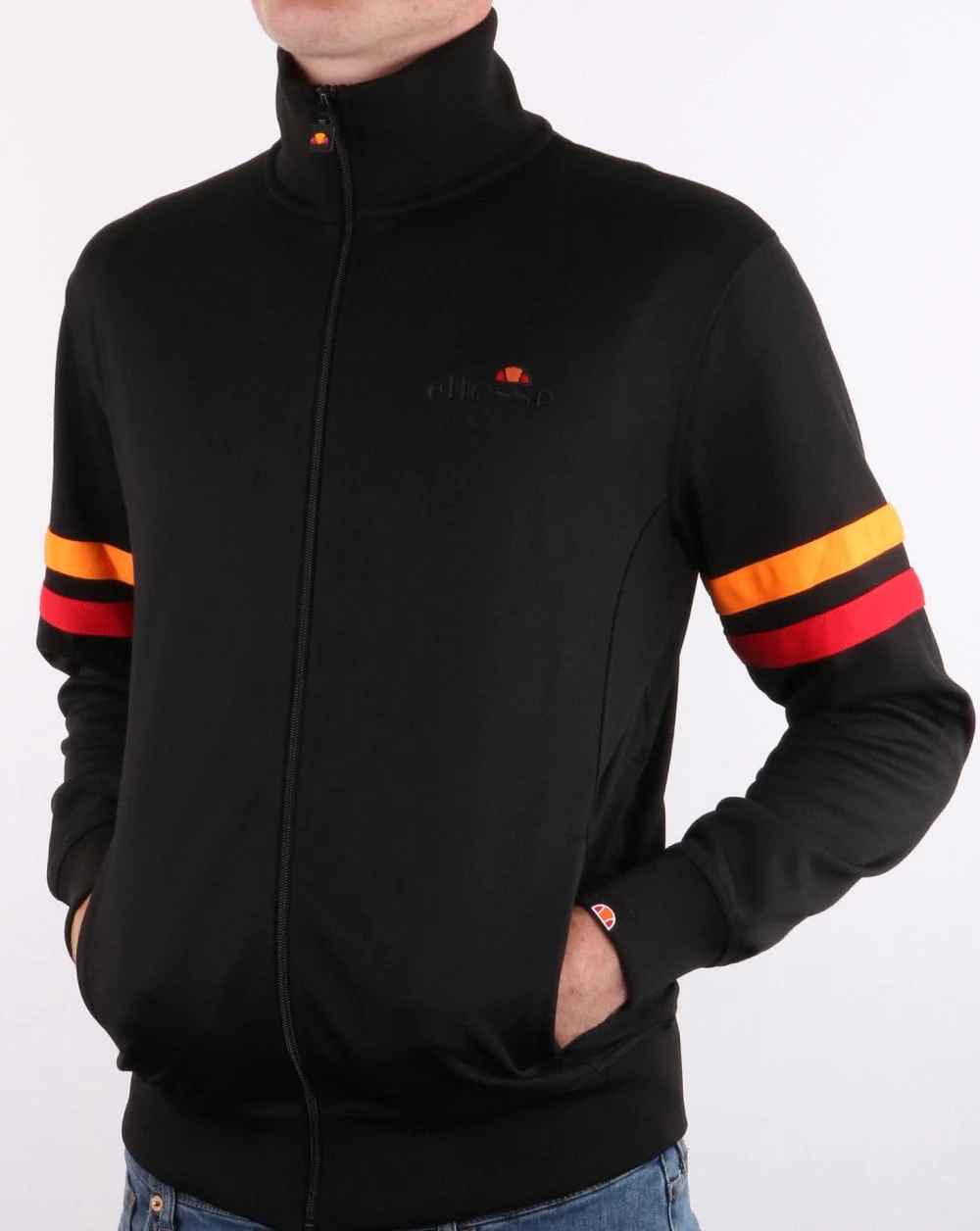 Ellesse Roma Track Top Black/Orange/Red - Image 2