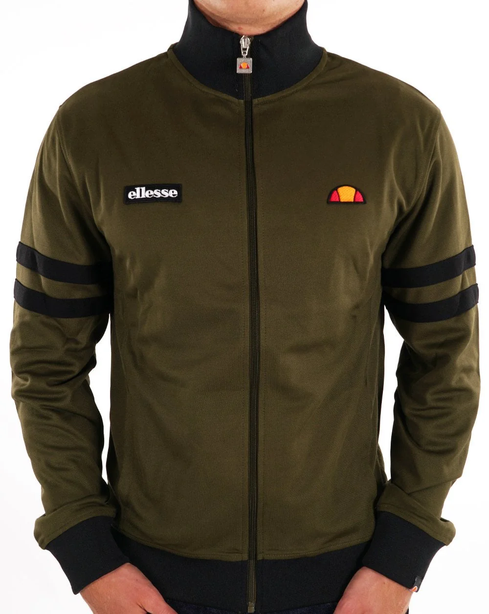 Ellesse Roma Track Top Khaki/Black - Image 3