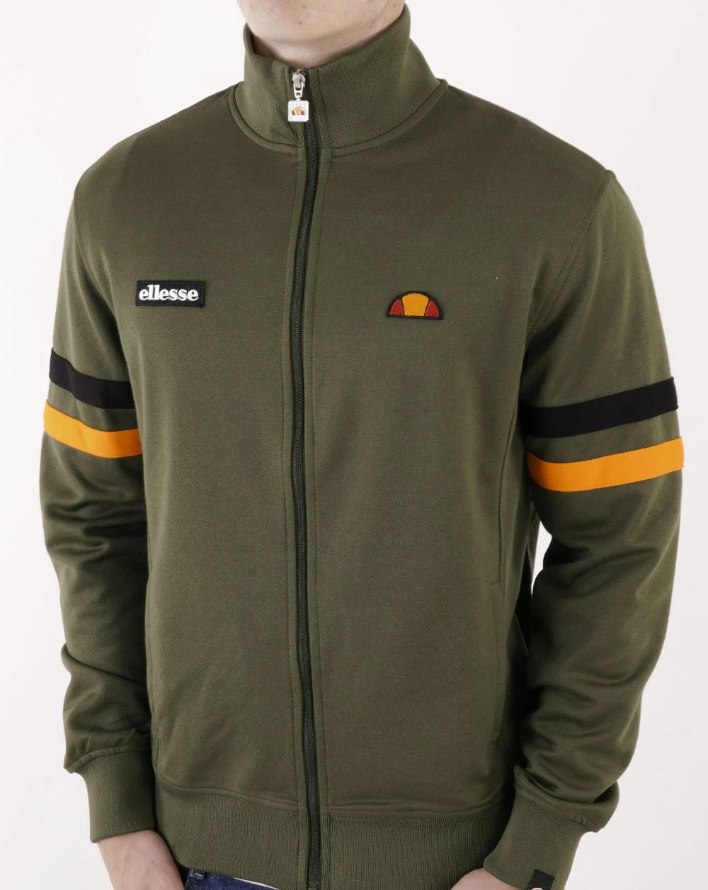 Ellesse Roma Track Top Khaki/Orange/Black