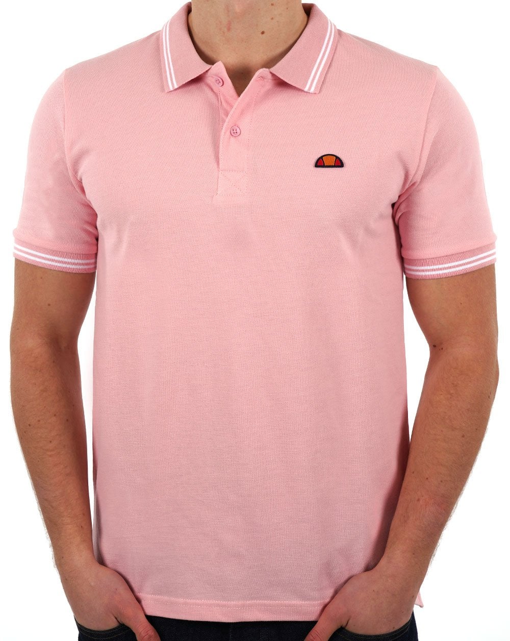 Ellesse Rookie Polo Shirt Light Pink/White - Image 3